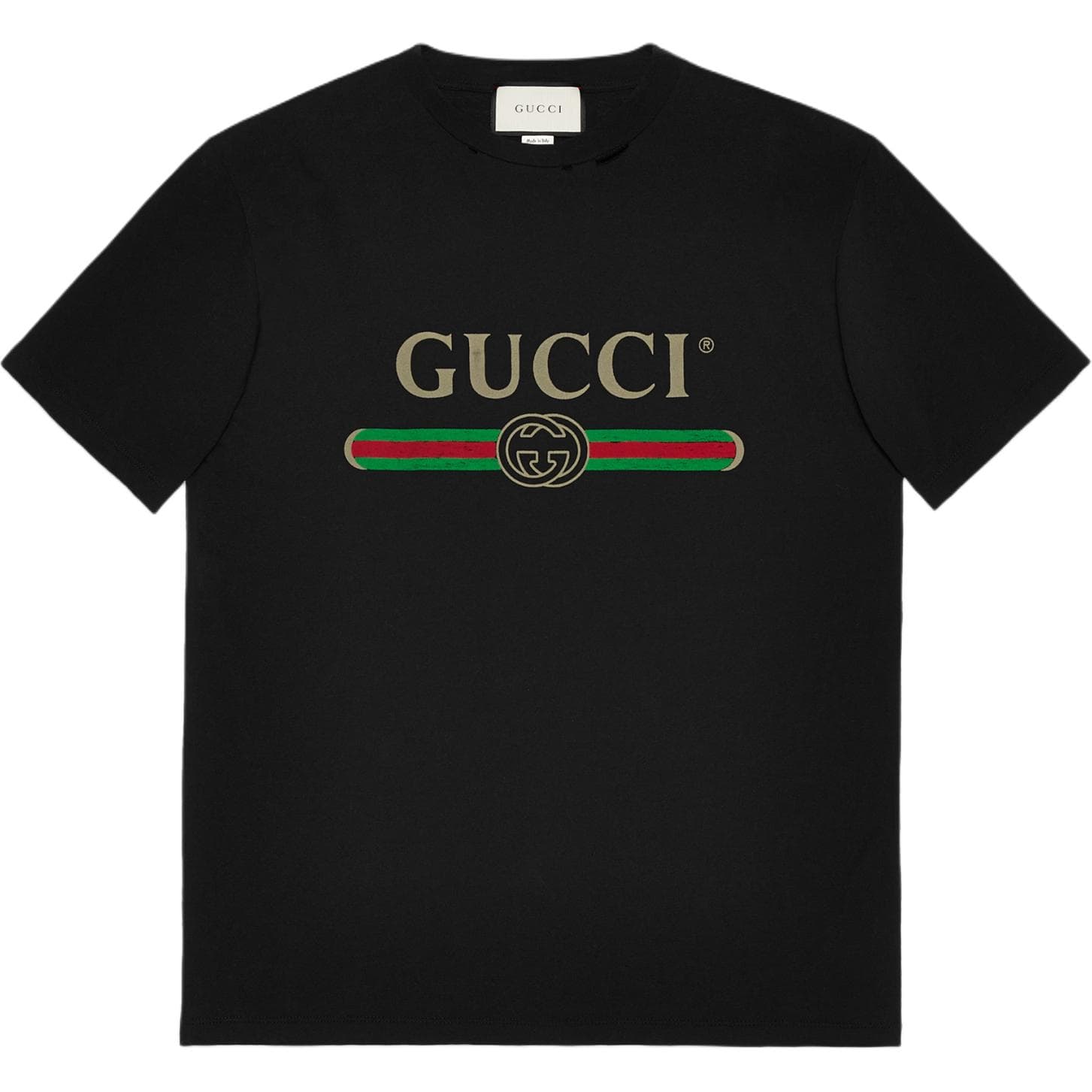 Хлопковая футболка GUCCI Interlocking G, черная