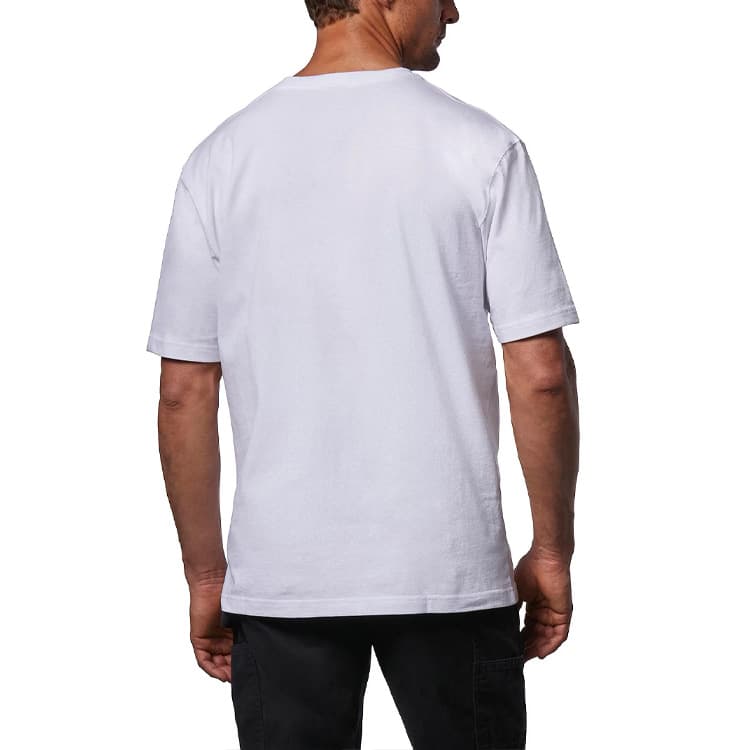 Carhartt K87 СВОБОДНАЯ ТЯЖЕЛАЯ ФУТБОЛКА С КОРОТКИМ РУКАВОМ и КАРМАНОМ Мужская белая футболка