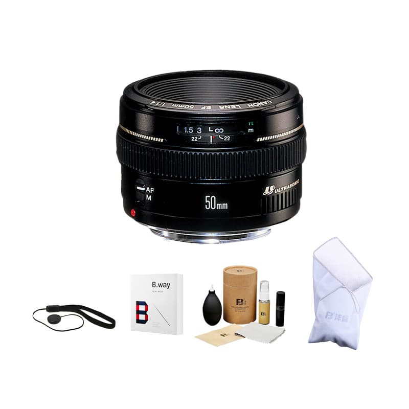 Стандартный объектив с фиксированным объективом Canon EF 50MM F/1.4 USM для портретной и пейзажной съемки