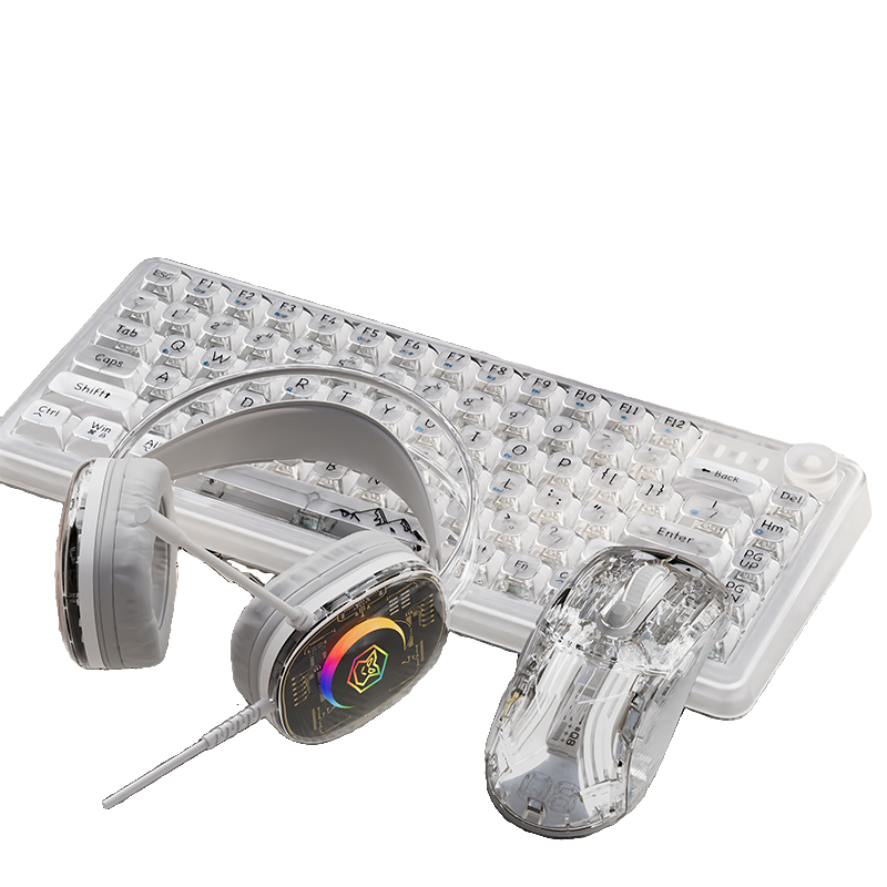 EWEADN V82 Беспроводная связь Bluetooth, трехрежимный режим, полноклавишная RGB-подсветка с возможностью горячей замены, модернизированные многофункциональные клавиатуры с ручками