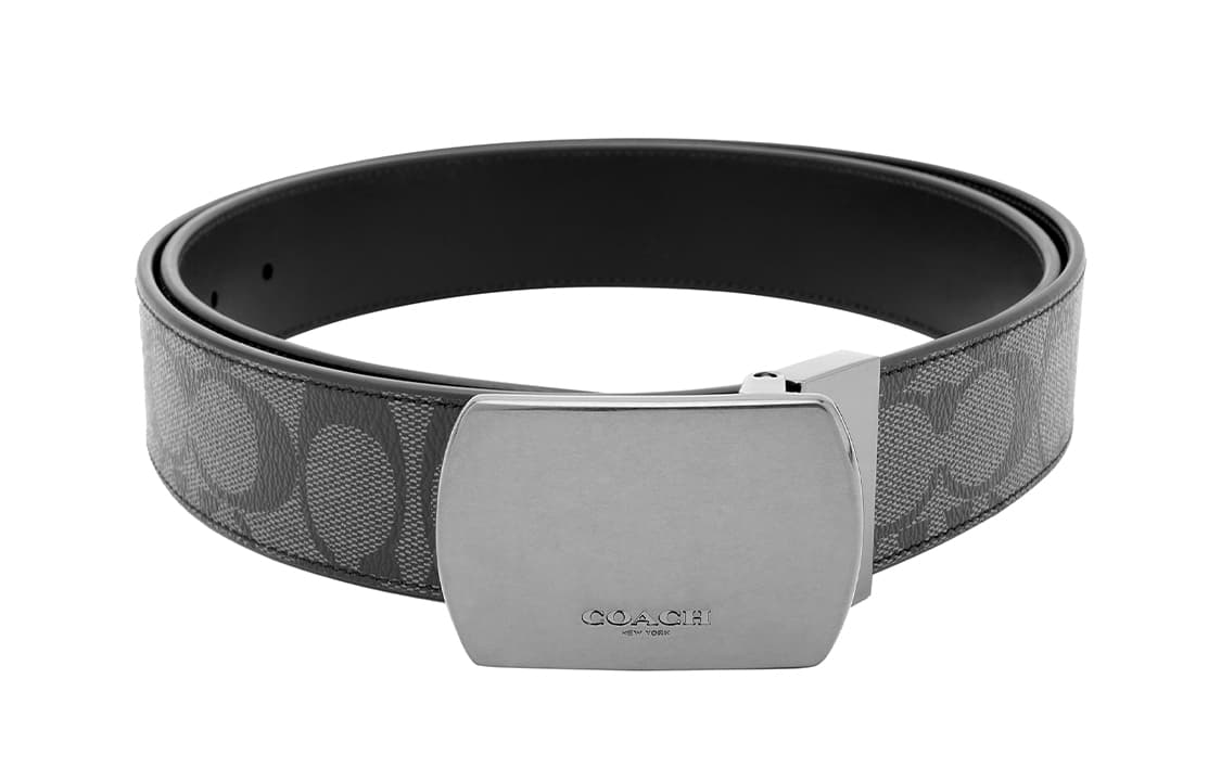 Мужские кожаные ремни COACH из ПВХ, черные, серые, ширина 3,8 см