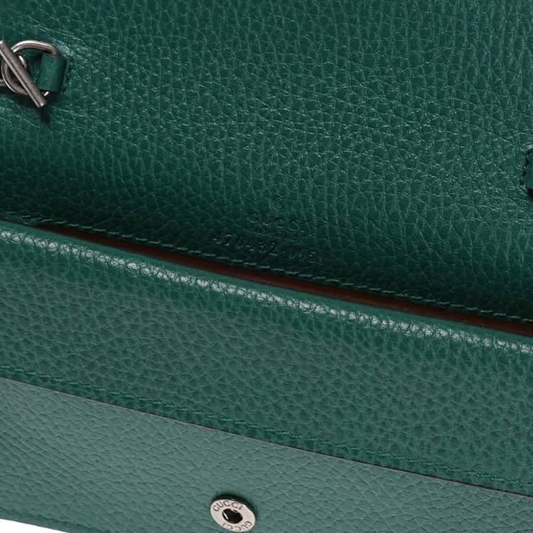 GUCCI Dionysus Кожаная сумка через плечо, сумка через плечо Extra Mini Женская Изумрудно-Зеленая