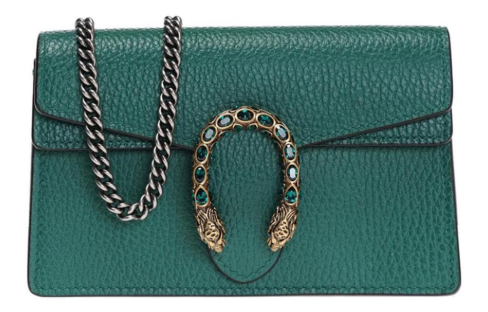 GUCCI Dionysus Leather Crossbody Bag, Shoulder Bag Extra Mini Women's Emerald Green