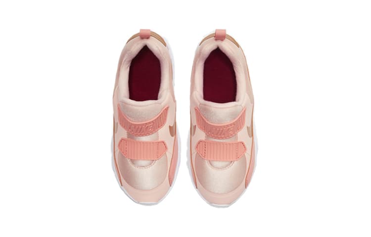 Детская повседневная обувь Nike Air Max Tiny 90 с низким берцем с амортизаторами белого и розового цвета для детей от 3 до 7 лет
