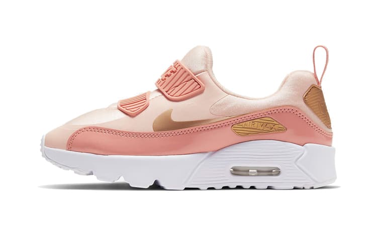Nike Air Max Tiny 90 Shock Absorbers Low Top Kids Lifestyle Shoes White Pink Children Aged 3 7 Years Old