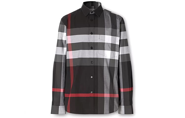 Burberry Check Stretch Cotton Poplin Shirt