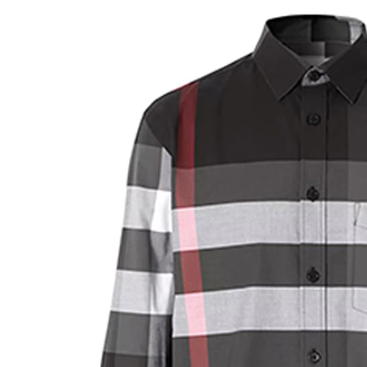 Рубашка из хлопкового поплина стрейч в клетку Burberry