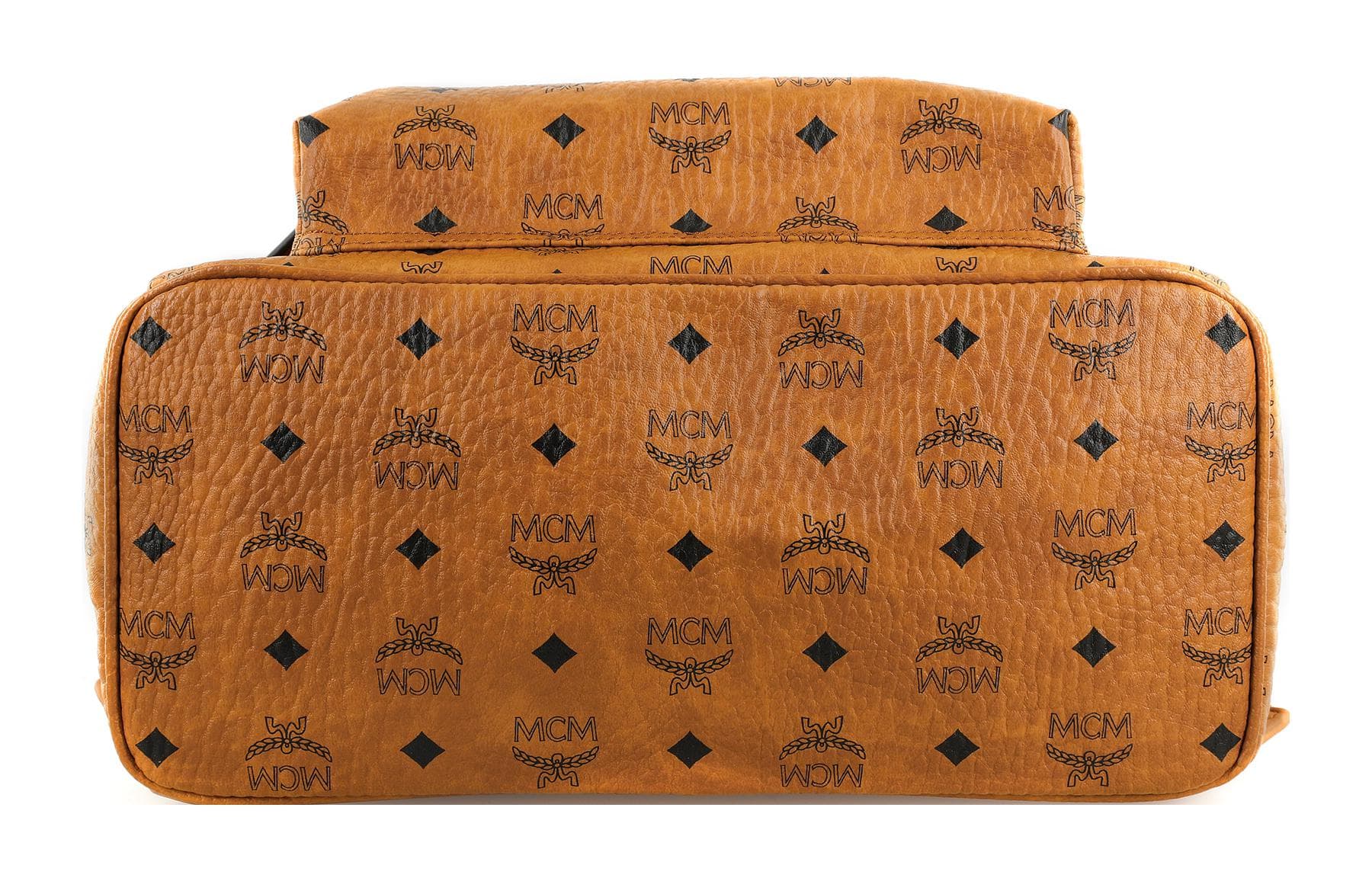 Рюкзак MCM Stark Visetos с боковыми заклепками, средний коньячный цвет