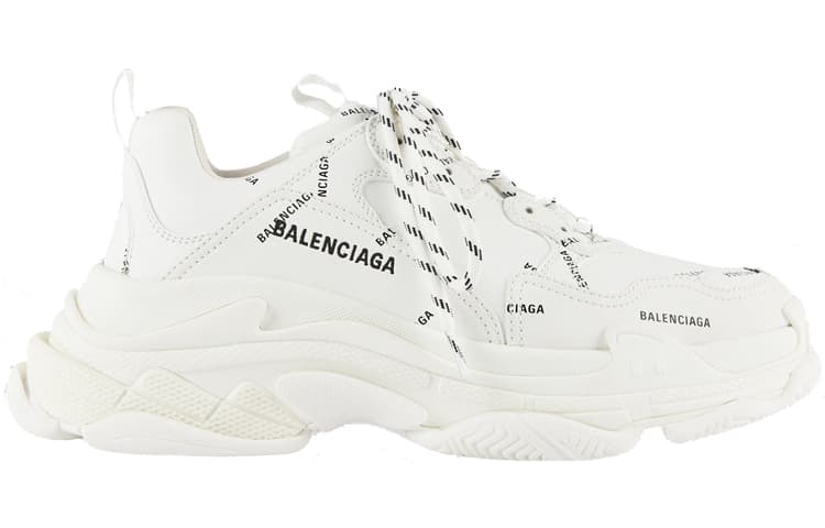Balenciaga All Over Logo Triple S Белый Черный