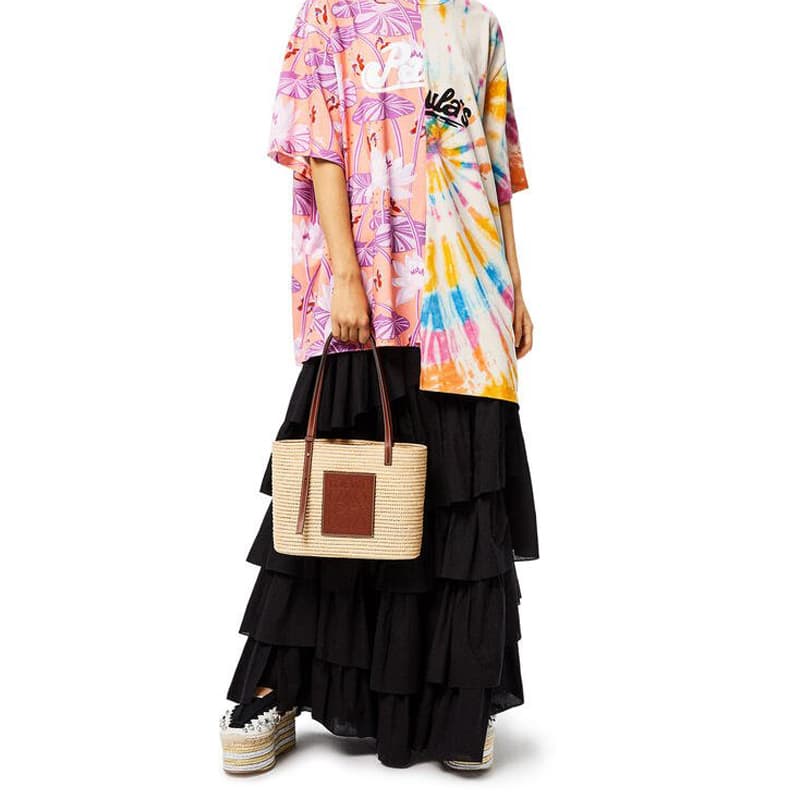 LOEWE Basket Raffia With коровья кожаная сумка-корзина, соломенная сумка, дамская сумочка, женская сумка через плечо