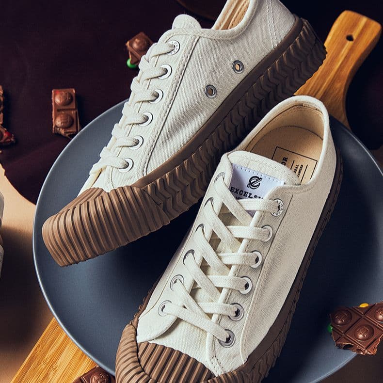 парусиновая обувь Excelsior, унисекс, с низким берцем, паровой, белый/кофейный