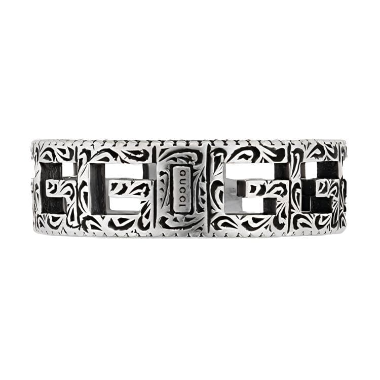 Серебряное кольцо GUCCI с квадратной буквой G