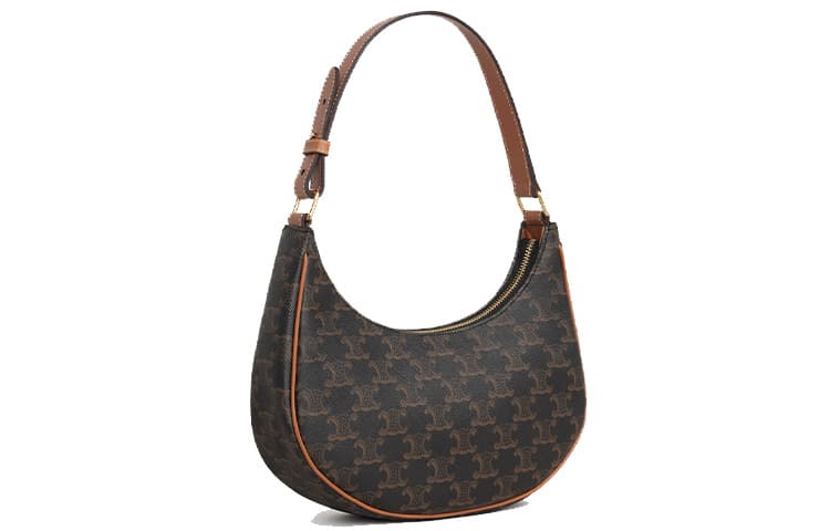 CELINE AVA Сумка на одно плечо из коровьей кожи, маленькая женская, желто-коричневого цвета