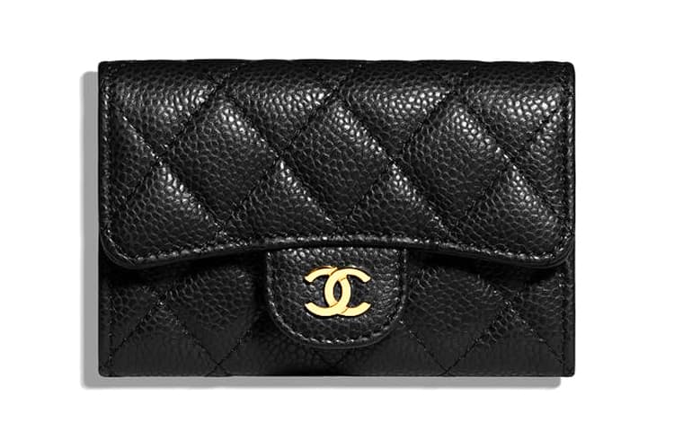 CHANEL Grain Embossed Cow Leather Coin Purse Card Holder, Wallet Women's Black