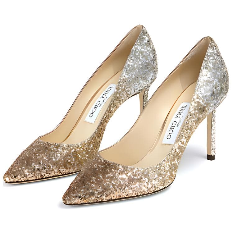 Jimmy Choo ROMY Туфли на высоком тонком каблуке 8,5 см, женские, золотистые