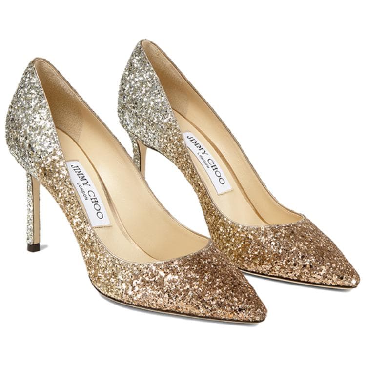 Jimmy Choo ROMY Туфли на высоком тонком каблуке 8,5 см, женские, золотистые