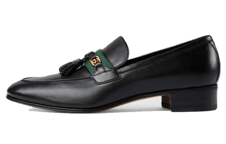GUCCI Interlocking Collection Block Heel Loafers 3.5cm Men's