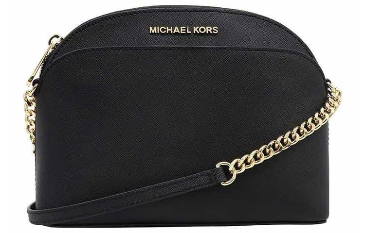 MICHAEL KORS Jet Set Split Cow Leather With Artificial Leather Shoulder Bag Women's Pure Black