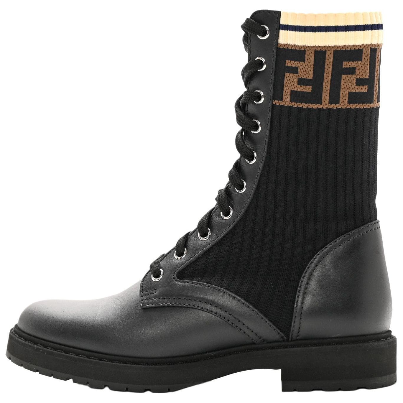 FENDI Rockoko Ff Motif Combat Boots Women's