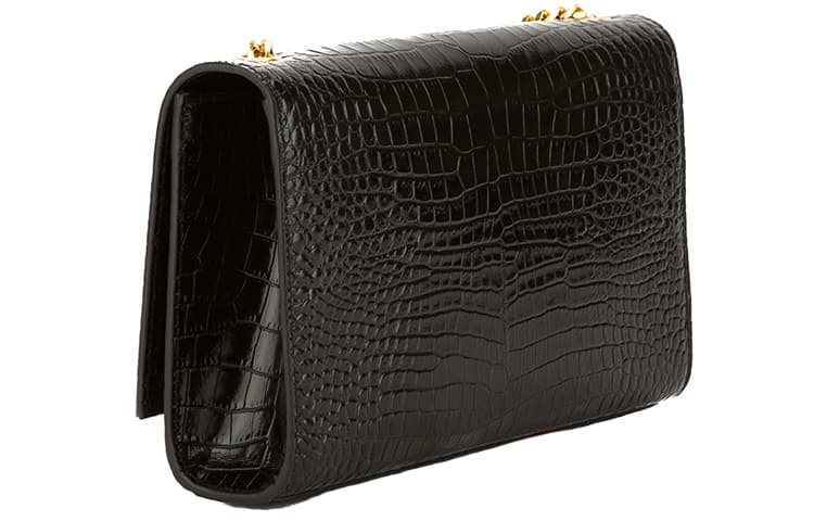 SAINT LAURENT KATE Женская сумка через плечо из блестящей коровьей кожи, черная