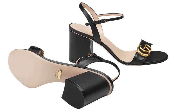 Кожаные сандалии GUCCI Marmont 75 мм