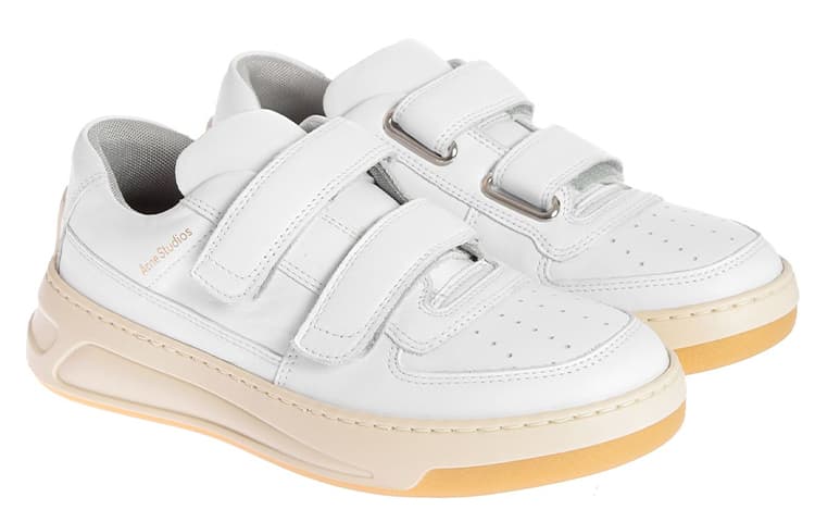 Кожаные кроссовки Acne Studios с металлической пластинкой