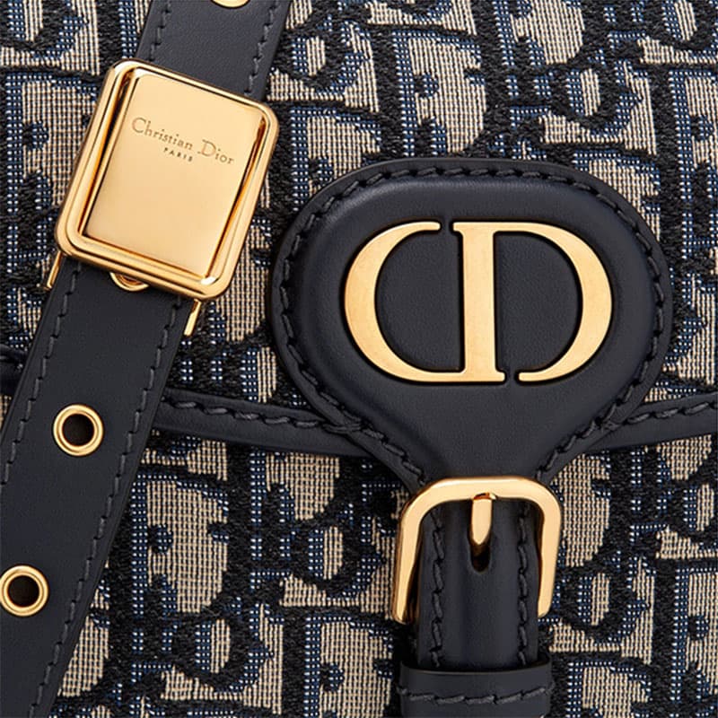 Сумки через плечо из жаккардовой ткани DIOR Bobby, средние женские джинсовые, синие