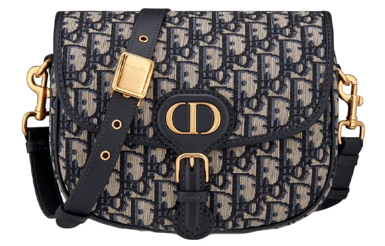 DIOR Bobby Jacquard Fabric Crossbody Bags Medium Women's Denim Blue