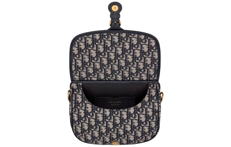 Сумки через плечо из жаккардовой ткани DIOR Bobby, средние женские джинсовые, синие