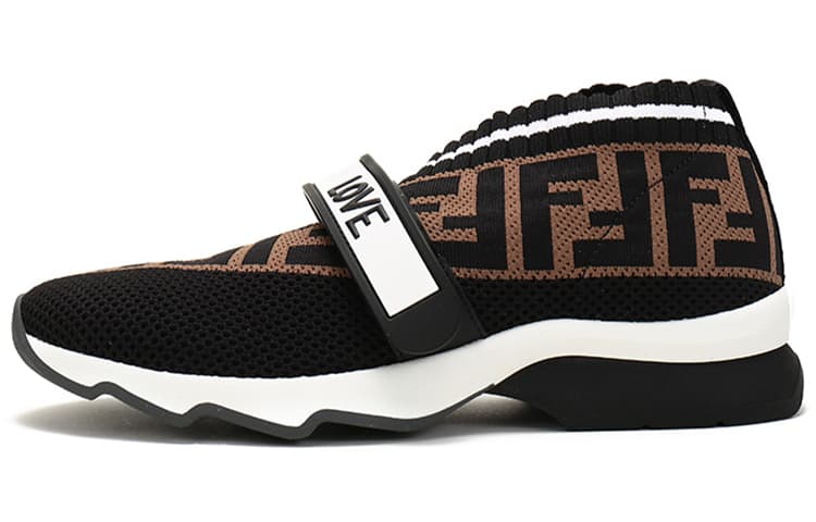 FENDI Women's FF Motif Rockoko Sneaker 'Black Brown'