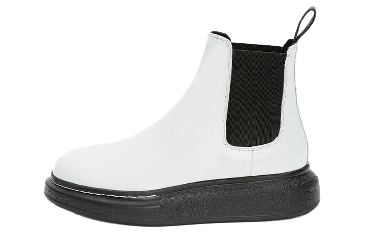 Alexander McQueen Hybrid Chelsea Boot Black White Women's