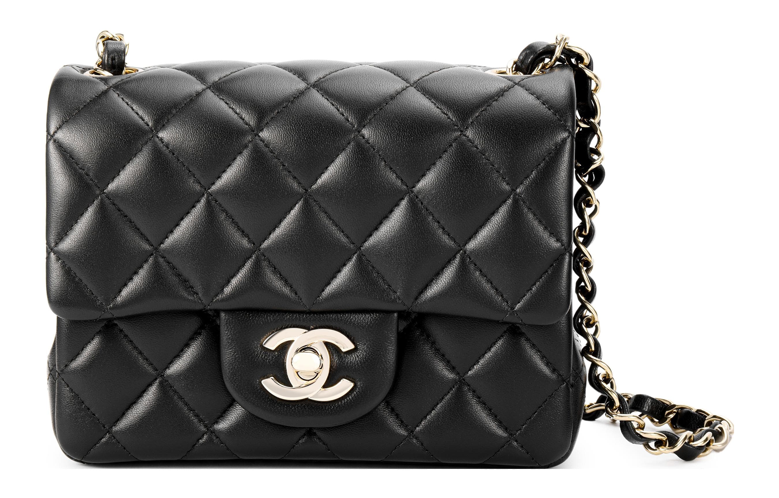 CHANEL Classic Flap CF Sheepskin Crossbody Bag, Shoulder Bag Mini Women's Black