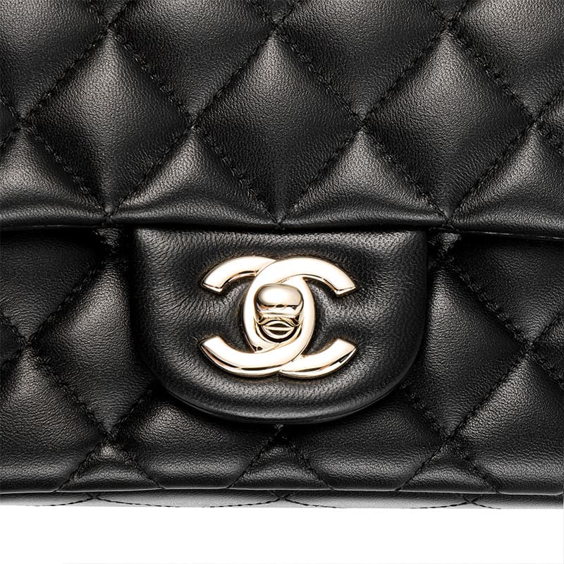 CHANEL Classic Flap CF Сумка через плечо из овчины, мини-сумка через плечо женская черная