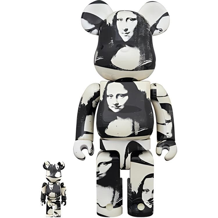 BE@RBRICK Andy Warhol 'Double Mona Lisa' White/Black