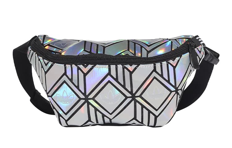 Adidas Originals Artificial Leather Fanny Pack Regular Women's Dazzling Color Silver