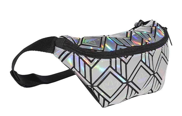 Поясная сумка Adidas Originals из искусственной кожи, стандартная женская, ослепительного цвета, серебристая