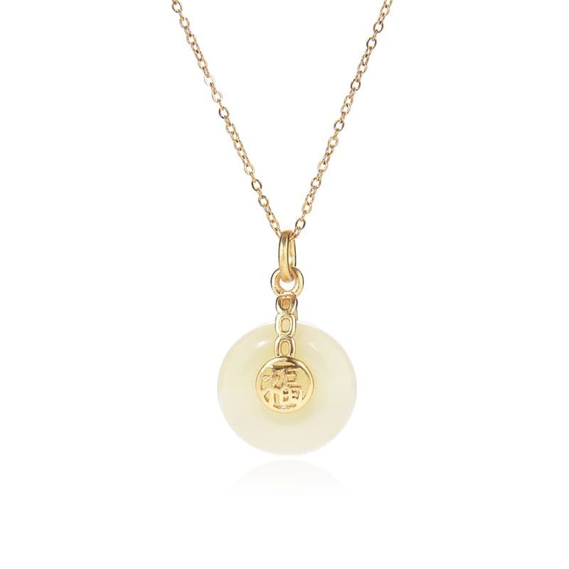 ORTAFFA Ожерелья Бледно-зеленовато-белый нефрит унисекс