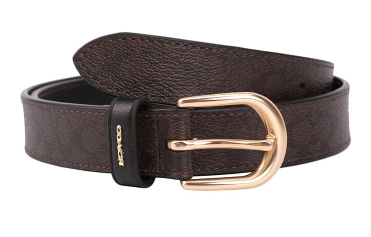 Женский ремень COACH с пряжкой каштановый черный/25 мм