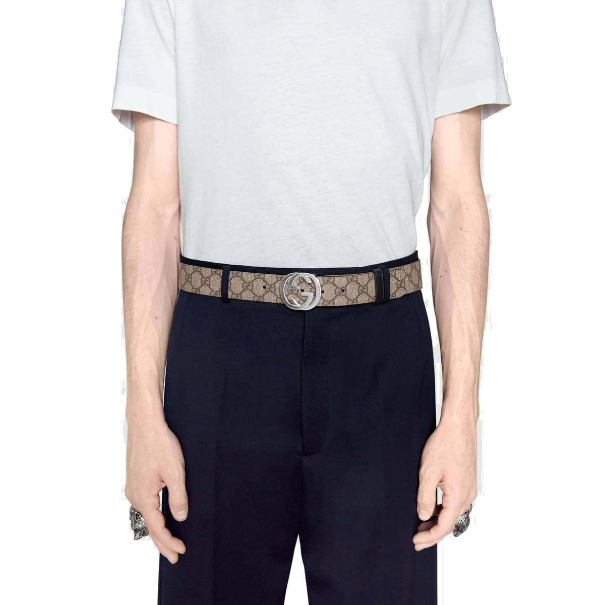 Двусторонний ремень GUCCI Gg Supreme