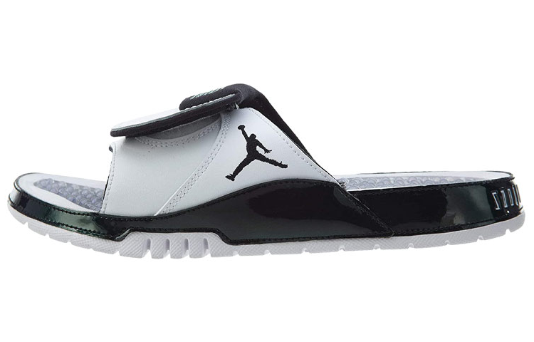 Jordan Hydro11 Rubber Sole Abrasion-Resistant Slide Slippers Men's Black White