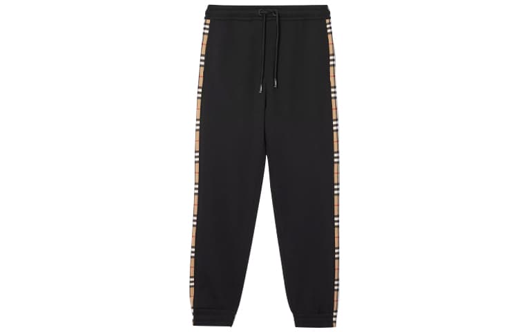 Burberry Vintage Check Panel Cotton Sweatpants