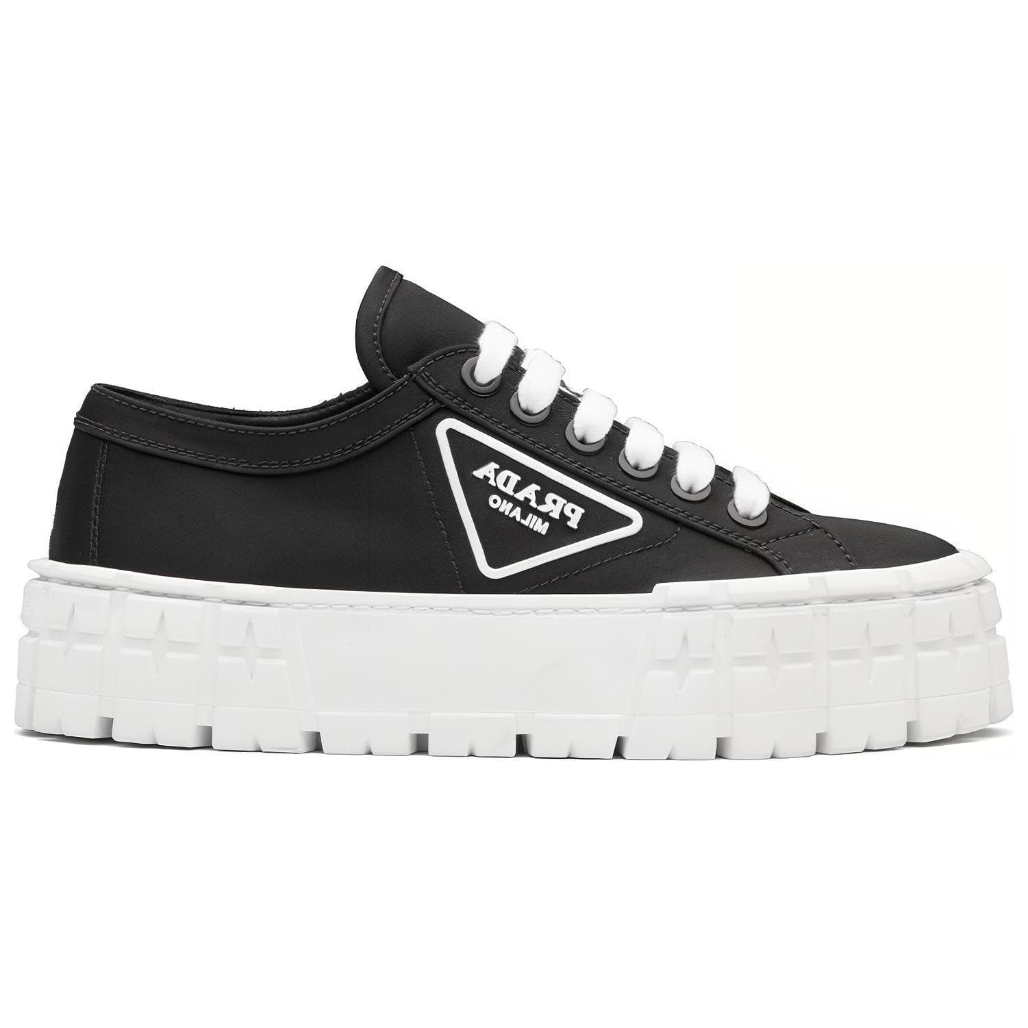 Женские кроссовки PRADA Double Wheel Re из нейлона и габардина, черные