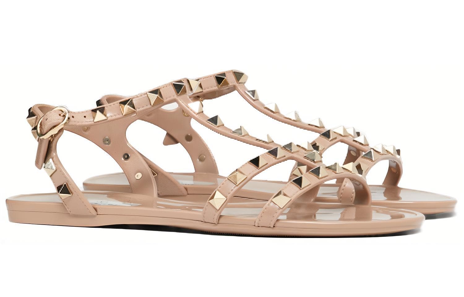 Сандалии Valentino Rockstud на одном ремешке женские розовые