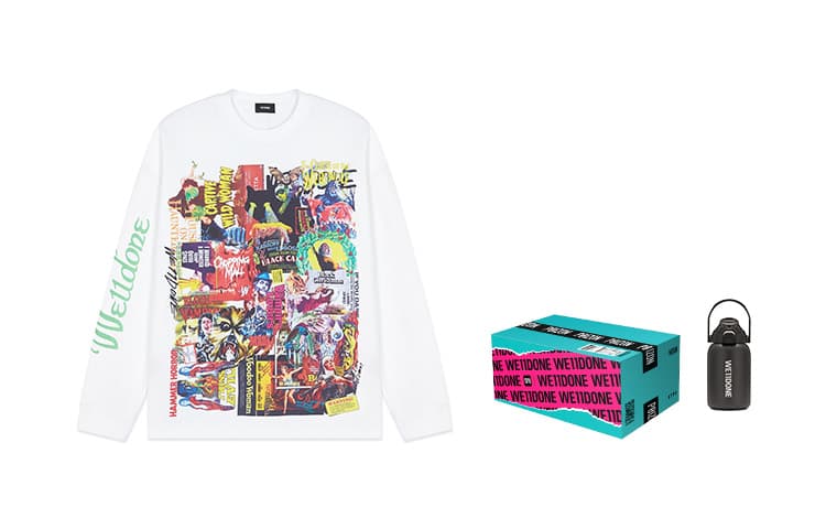 WE11DONE Футболка с коллажем ужасов