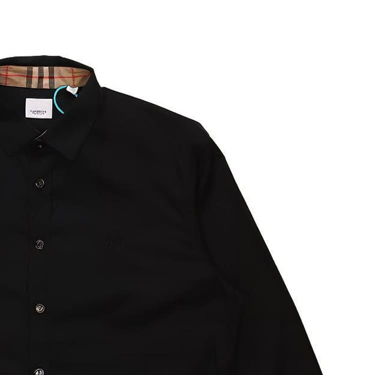 Рубашка из эластичного хлопкового поплина приталенного кроя Burberry с монограммой