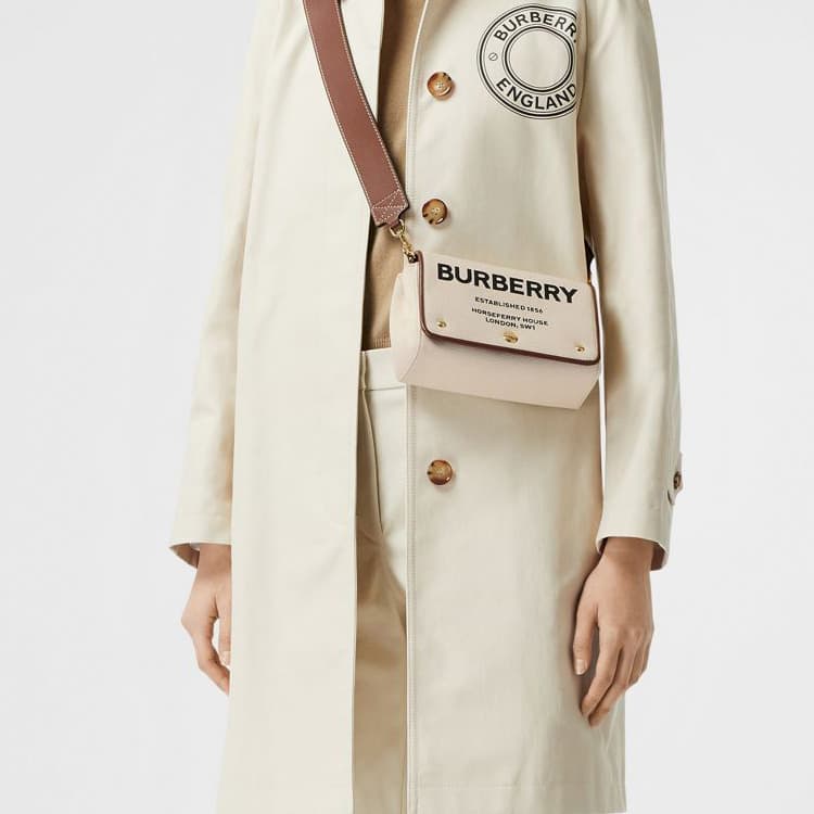 Сумка через плечо, сумка через плечо, сумка через плечо Burberry из коровьей кожи, маленькая женская белая/коричневая