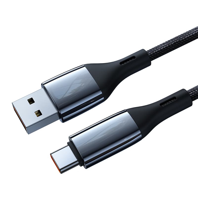 Hanno, совместимый с системой Android/Huawei/Xiaomi/OPPO/Honor/Vivo USB A To Tpye C, нейлоновые тканые кабели с умным отключением питания