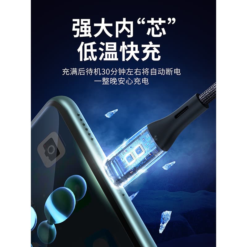 Hanno, совместимый с системой Android/Huawei/Xiaomi/OPPO/Honor/Vivo USB A To Tpye C, нейлоновые тканые кабели с умным отключением питания