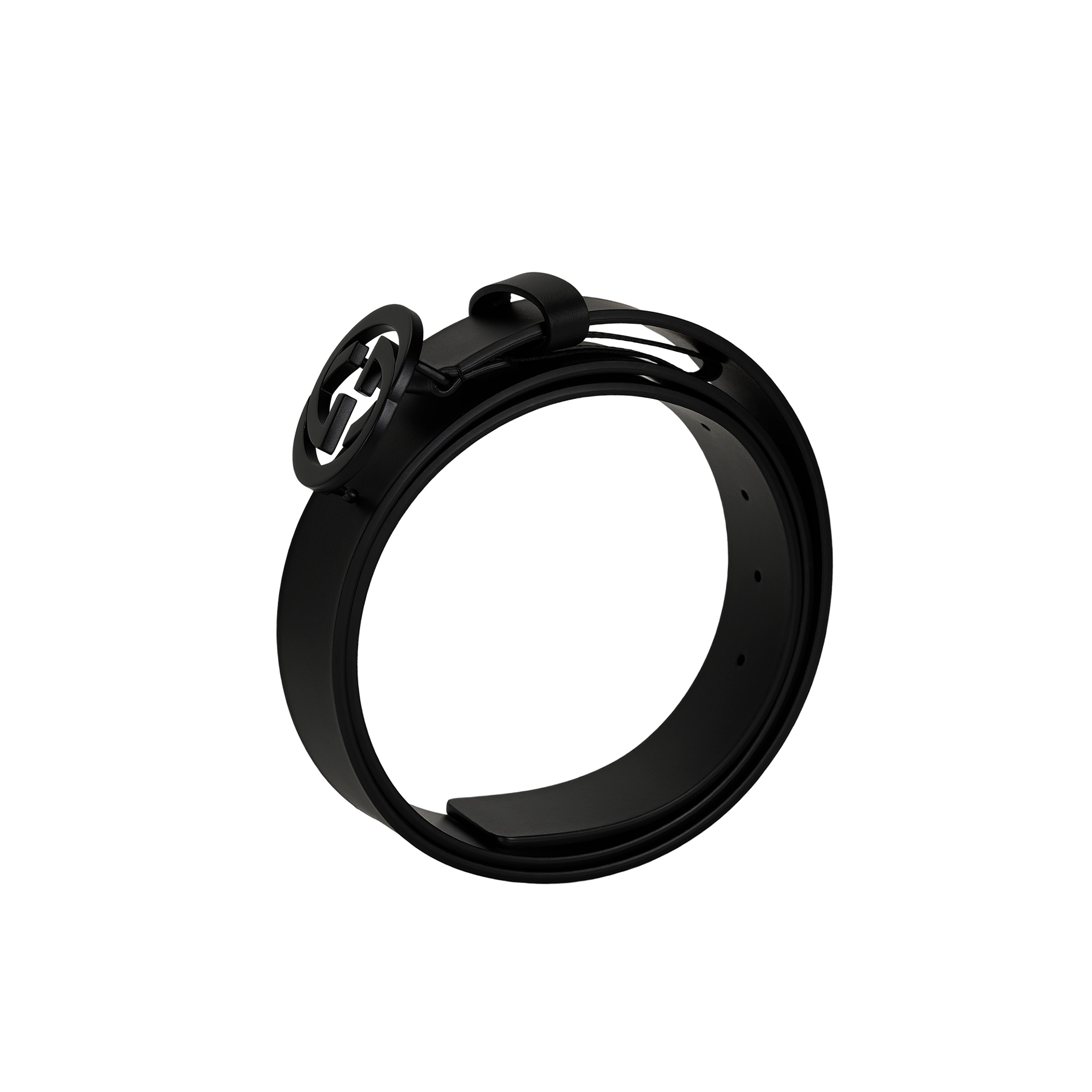 GUCCI Матовый кожаный ремень с блокировкой G, 1,5 Вт