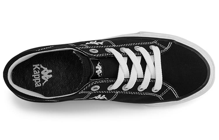 Противоскользящие износостойкие низкие парусиновые туфли Kappa унисекс, черные, белые